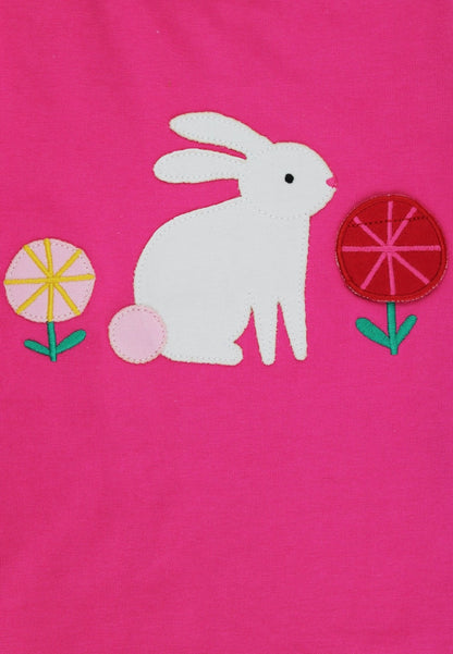 Organic Bunny Applique Lift The Flap Short - Sleeved T-Shirt - Toby Tiger