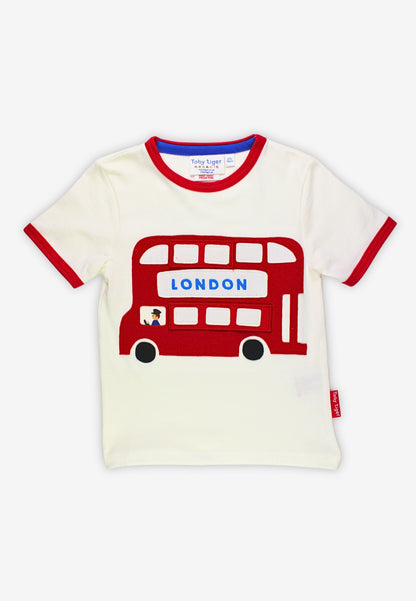 Organic London Bus Applique Short-Sleeved T-Shirt