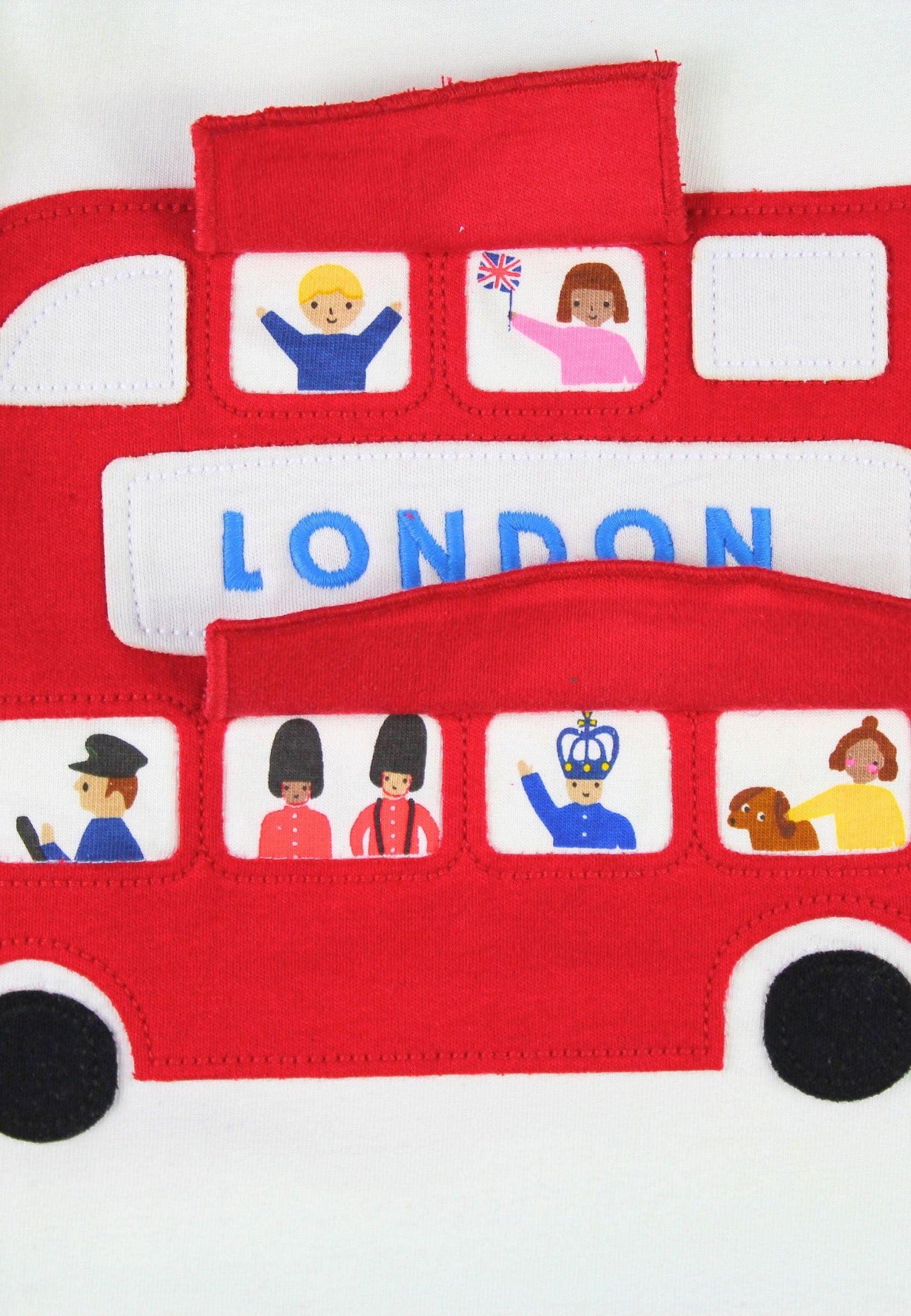 Organic London Bus Applique Short-Sleeved T-Shirt