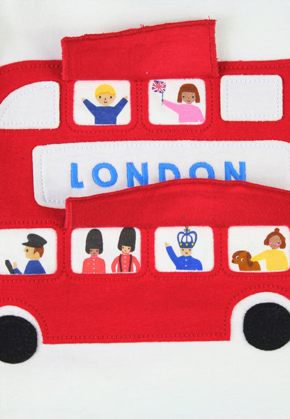 Organic London Bus Applique Short-Sleeved T-Shirt