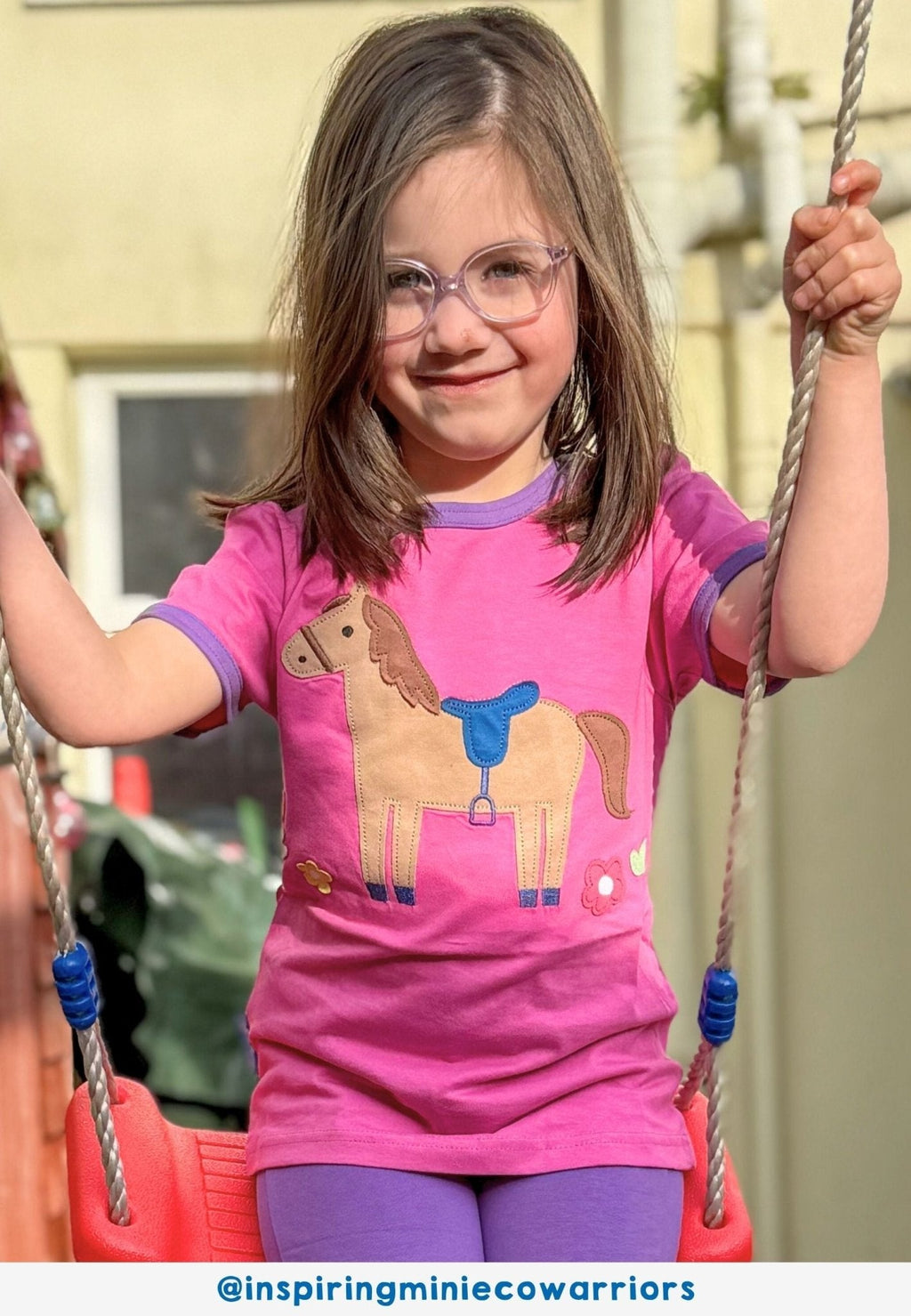 Organic Hillside Pony Applique Short Sleeved T-Shirt - Toby Tiger