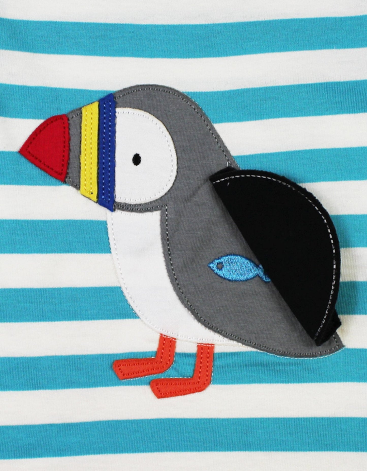 Organic Puffin Applique T-Shirt - Toby Tiger UK Retail
