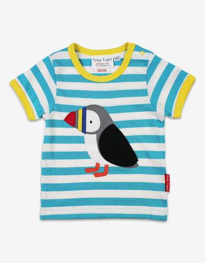 Organic Puffin Applique T-Shirt - Toby Tiger UK Retail