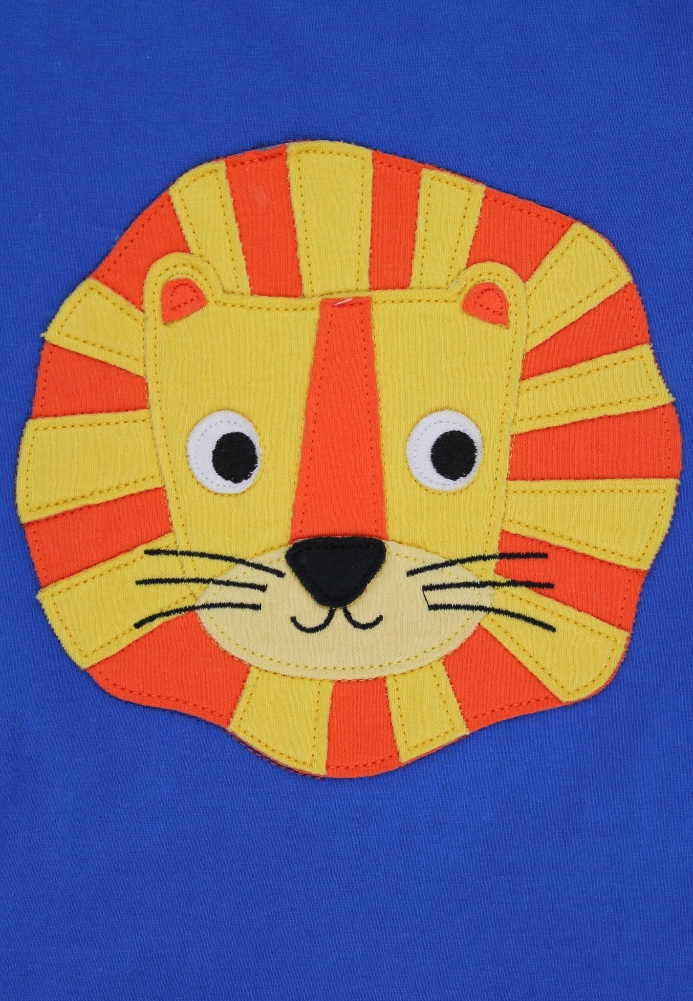 Organic Lion Head Applique Short - Sleeved T-Shirt - Toby Tiger
