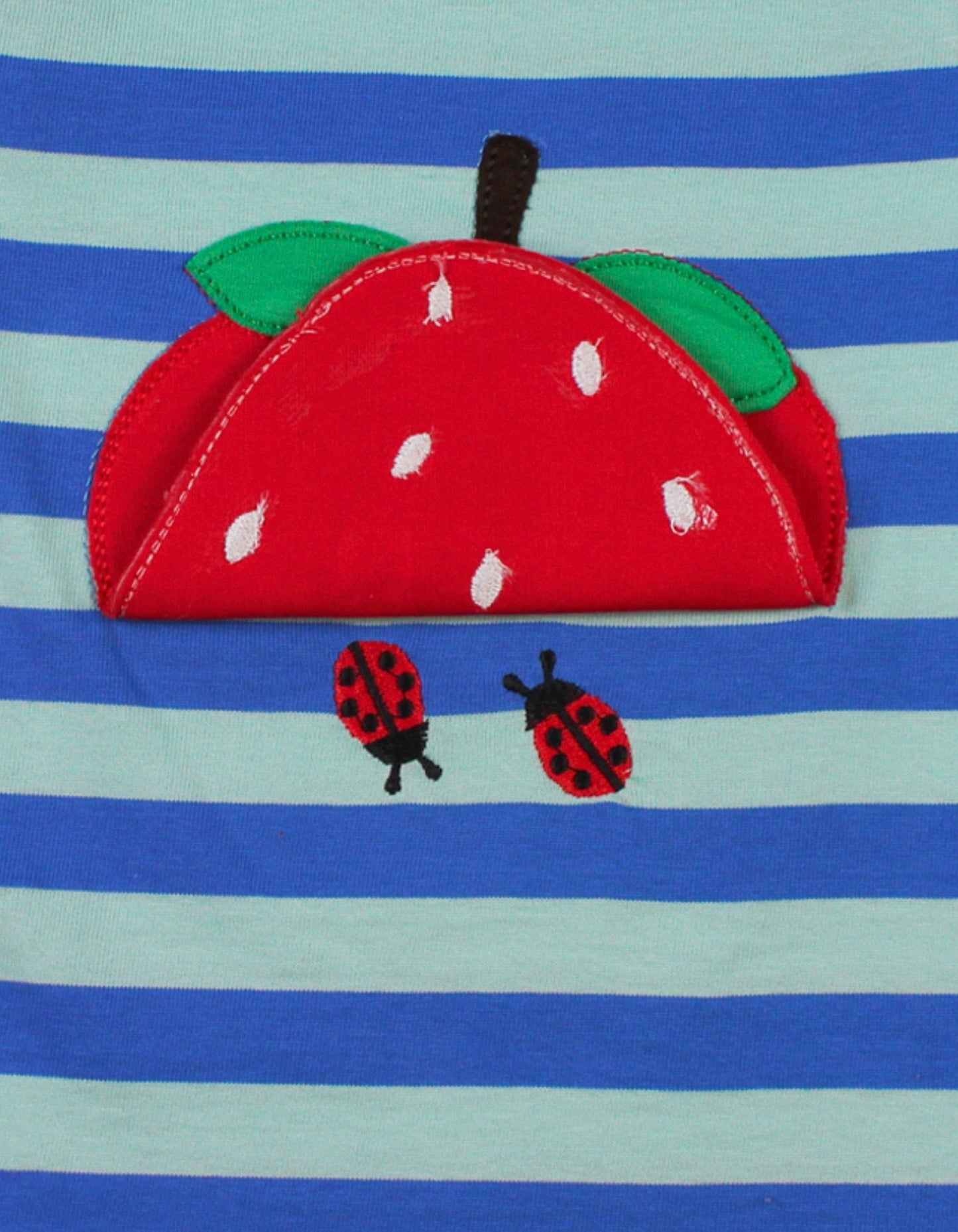 Organic Strawberry Applique Short-Sleeved T-Shirt by Toby Tiger, GOTS-certified, vetted by KIDDYKIND