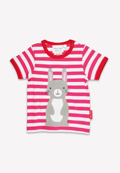 Organic Bunny Applique Short-Sleeved T-Shirt by Toby Tiger, GOTS-certified, vetted by KIDDYKIND