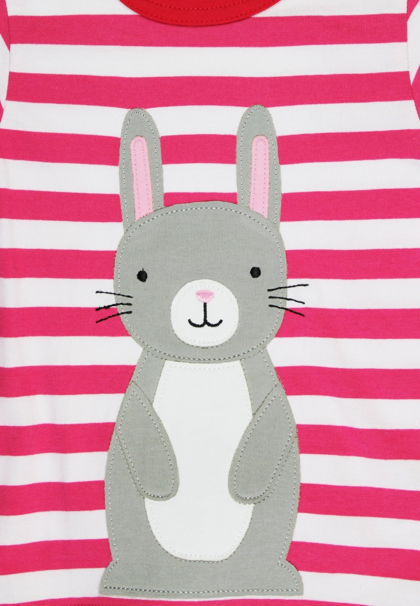 Organic Bunny Applique Short-Sleeved T-Shirt by Toby Tiger, GOTS-certified, vetted by KIDDYKIND