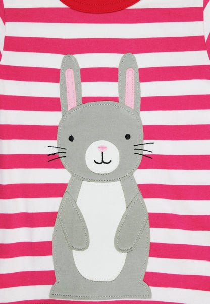 Organic Bunny Applique Short-Sleeved T-Shirt by Toby Tiger, GOTS-certified, vetted by KIDDYKIND