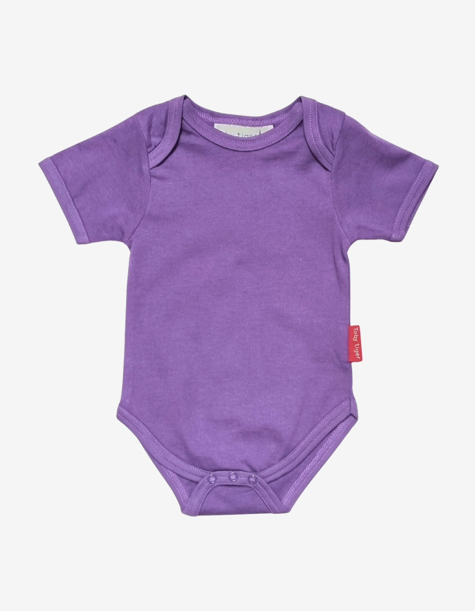 Conscious baby essentials: Organic Purple Basic Short-Sleeved Baby Bodysuit | KIDDYKIND
