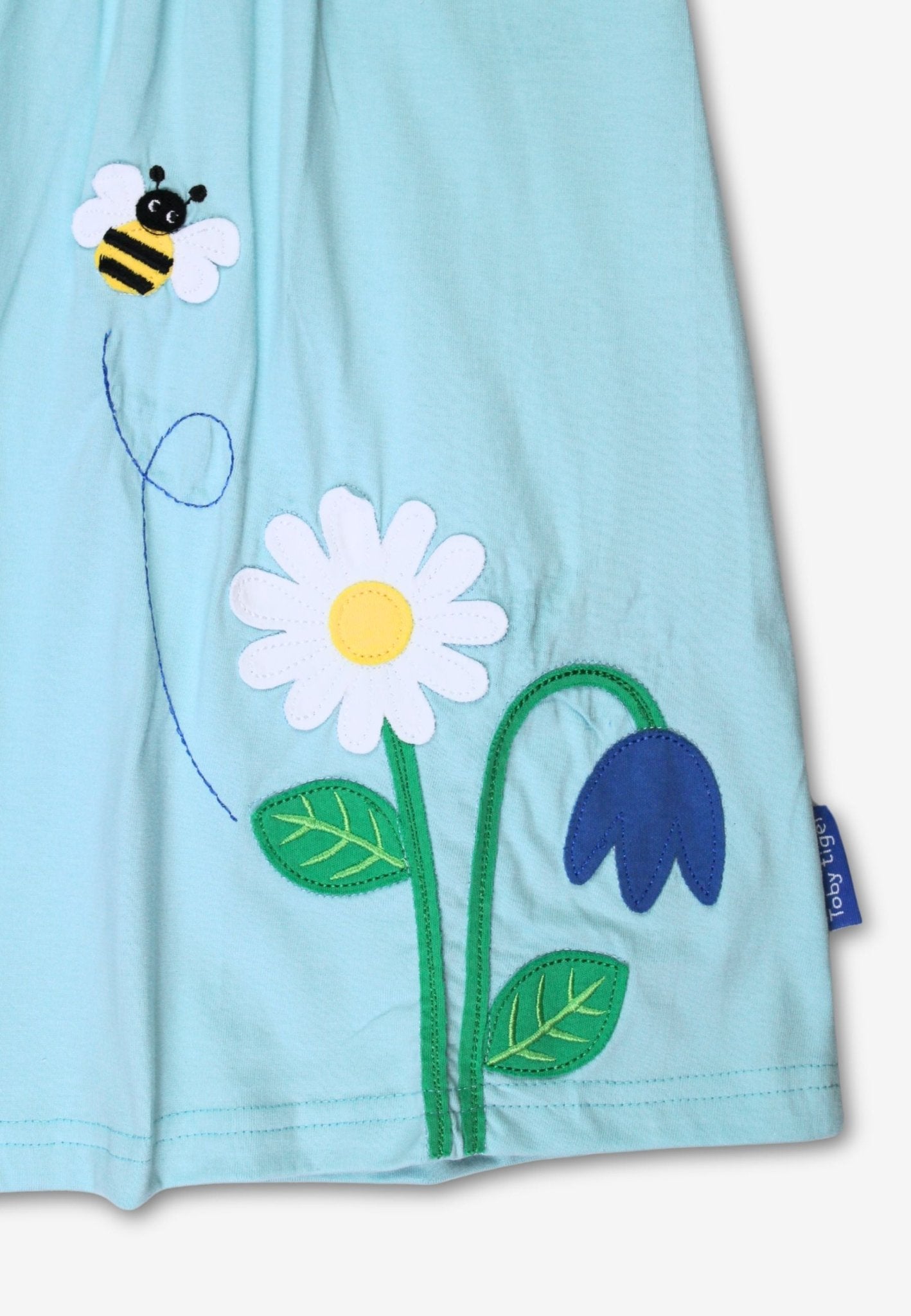 Organic English Garden Applique T-Shirt Dress - Toby Tiger