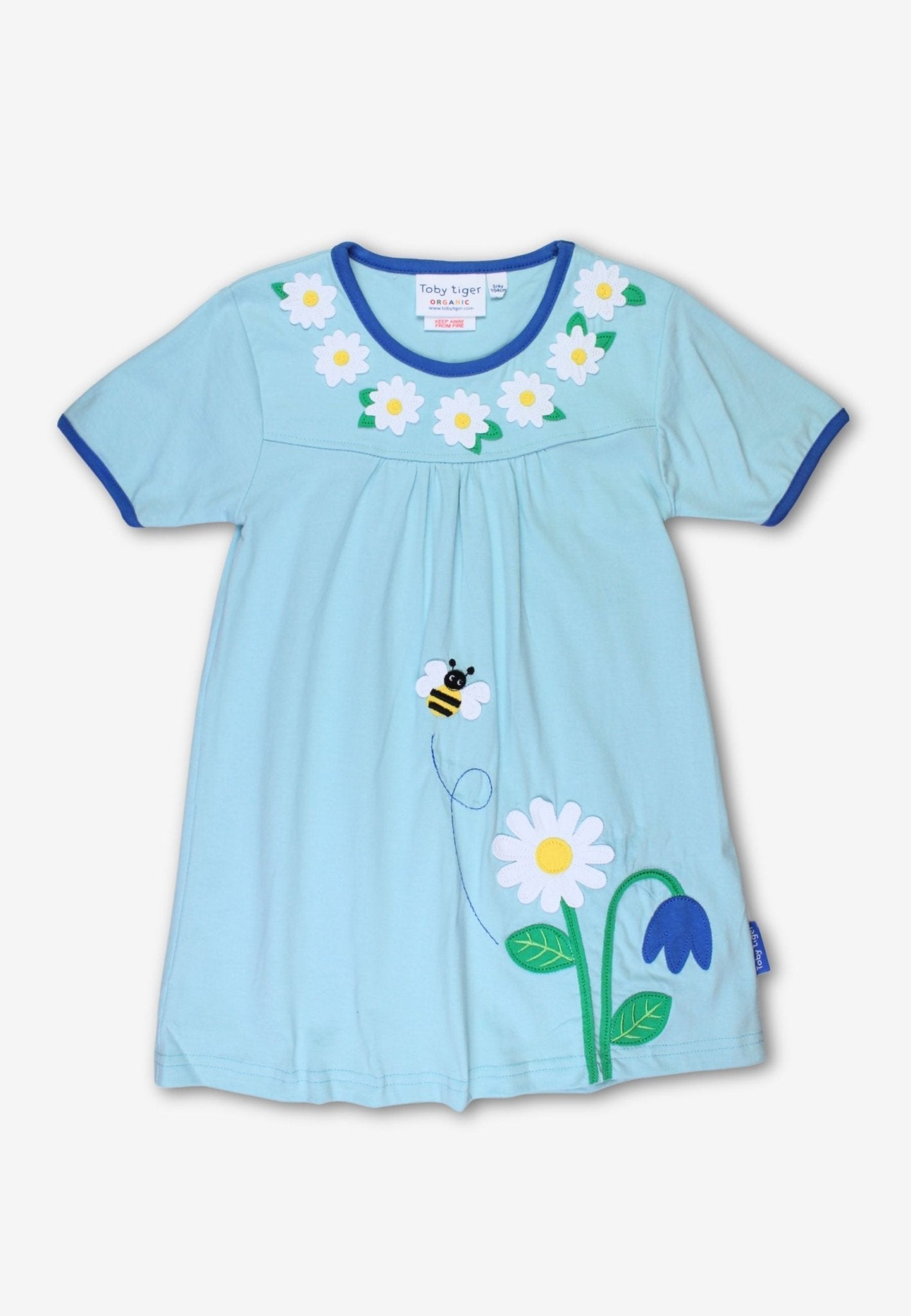 Organic English Garden Applique T-Shirt Dress - Toby Tiger