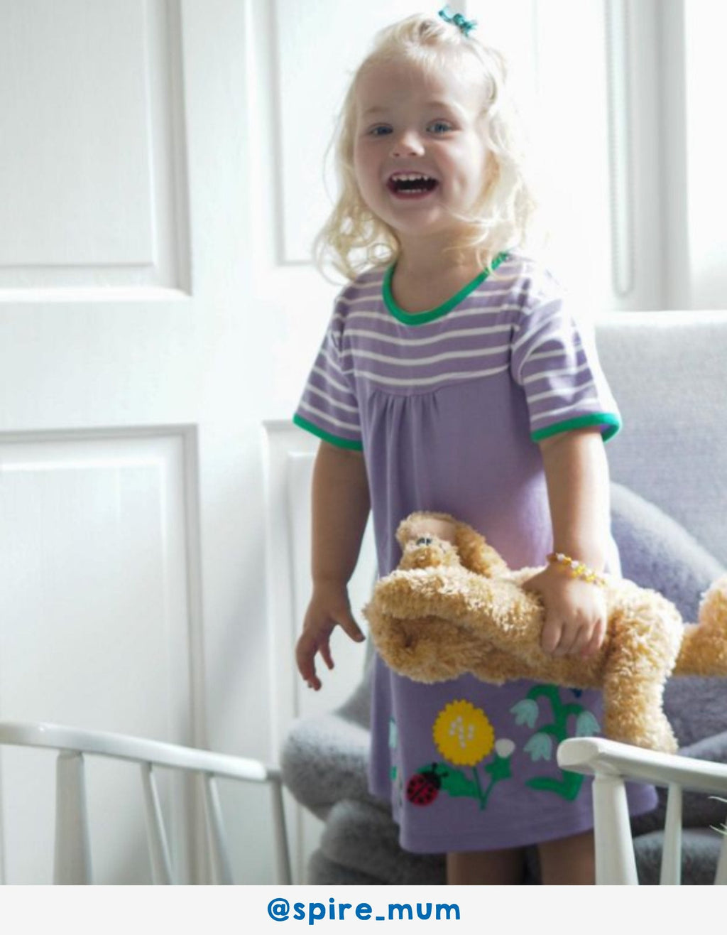 Organic Spring Applique Dress - Toby Tiger UK Retail