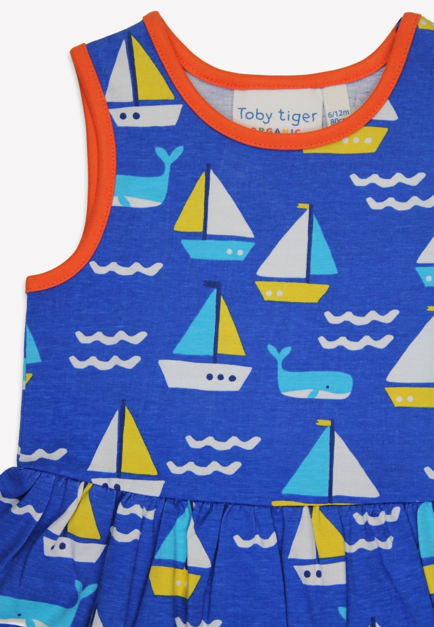 Organic St Ives Print Summer Dress by Toby Tiger, GOTS-certified, vetted by KIDDYKIND