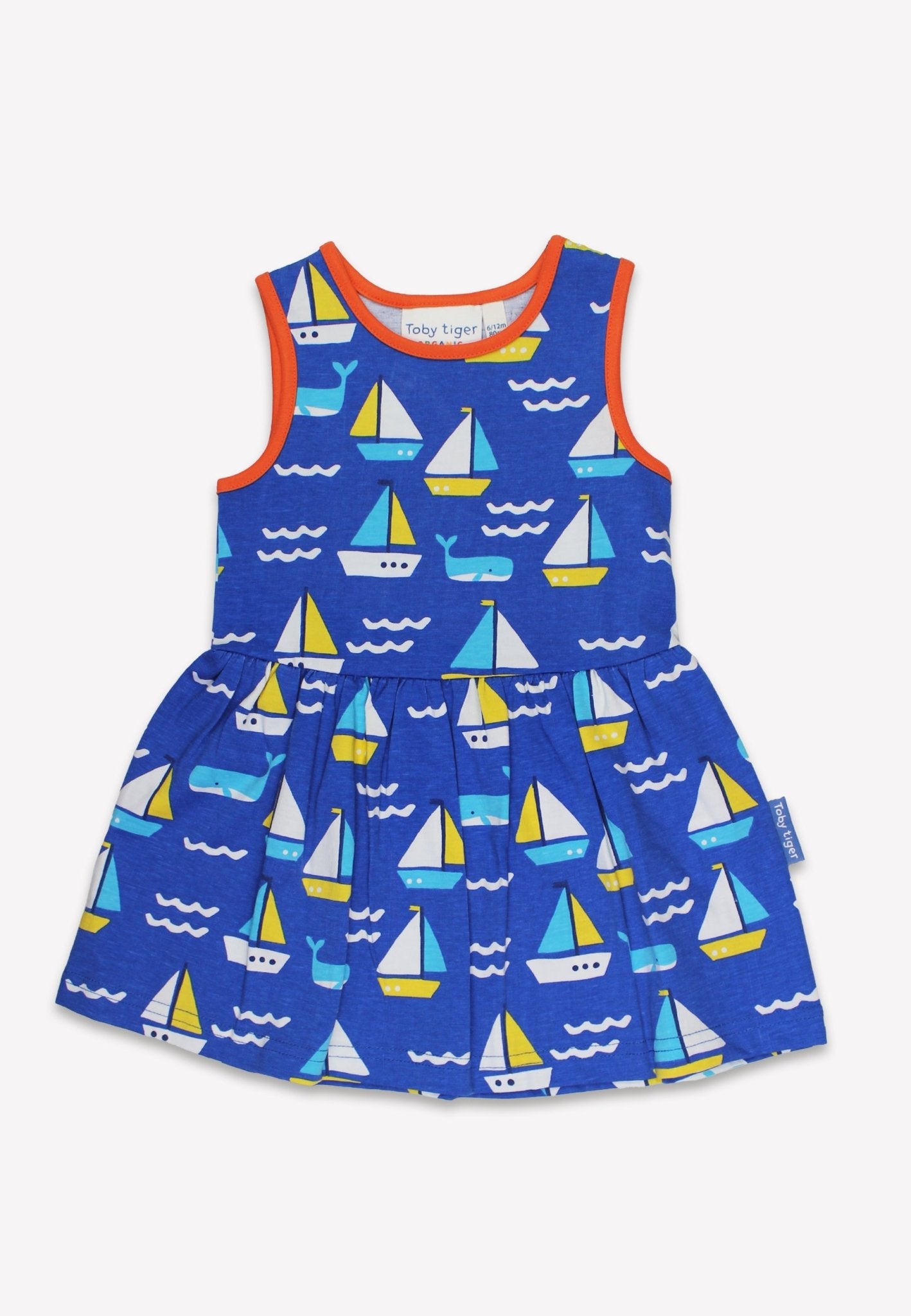 Organic St Ives Print Summer Dress by Toby Tiger, GOTS-certified, vetted by KIDDYKIND