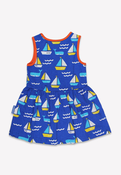 Organic St Ives Print Summer Dress by Toby Tiger, GOTS-certified, vetted by KIDDYKIND
