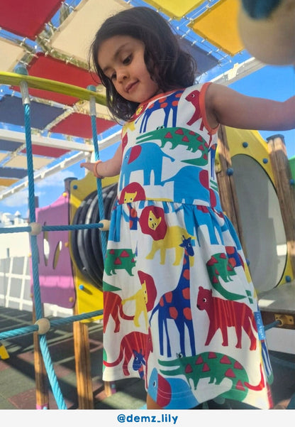 Organic Safari Print Summer Dress