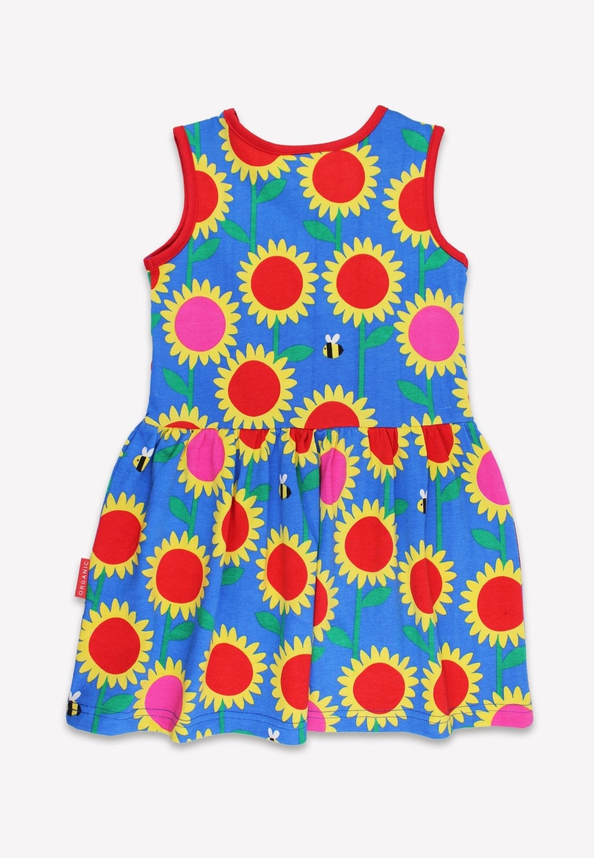 Organic Sunflower Bee Print Summer Dress - Toby Tiger