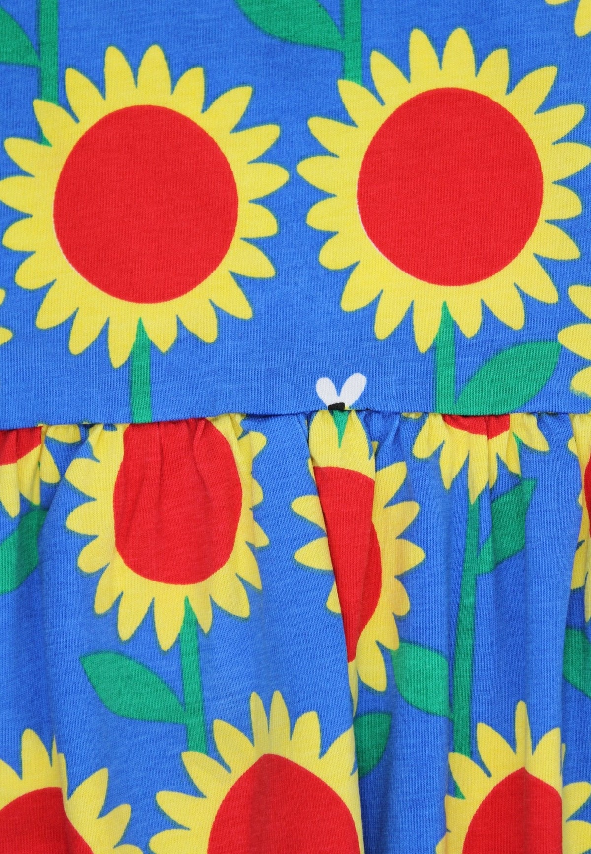 Organic Sunflower Bee Print Summer Dress - Toby Tiger