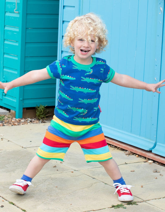 Organic Crocodile Print Short-Sleeved T-Shirt by Toby Tiger, GOTS-certified, vetted by KIDDYKIND