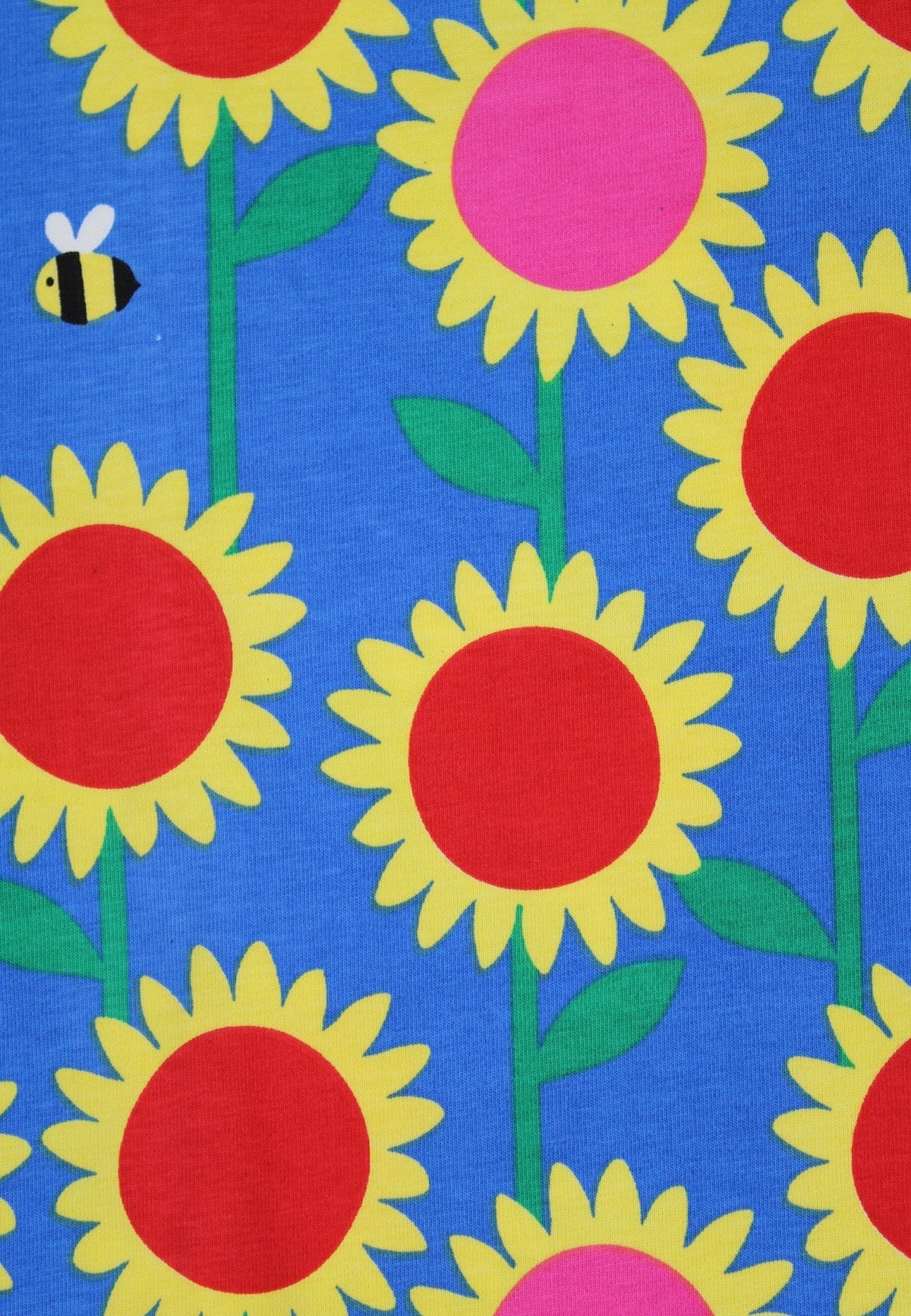 Organic Sunflower Bee Print Short - Sleeved T-Shirt - Toby Tiger