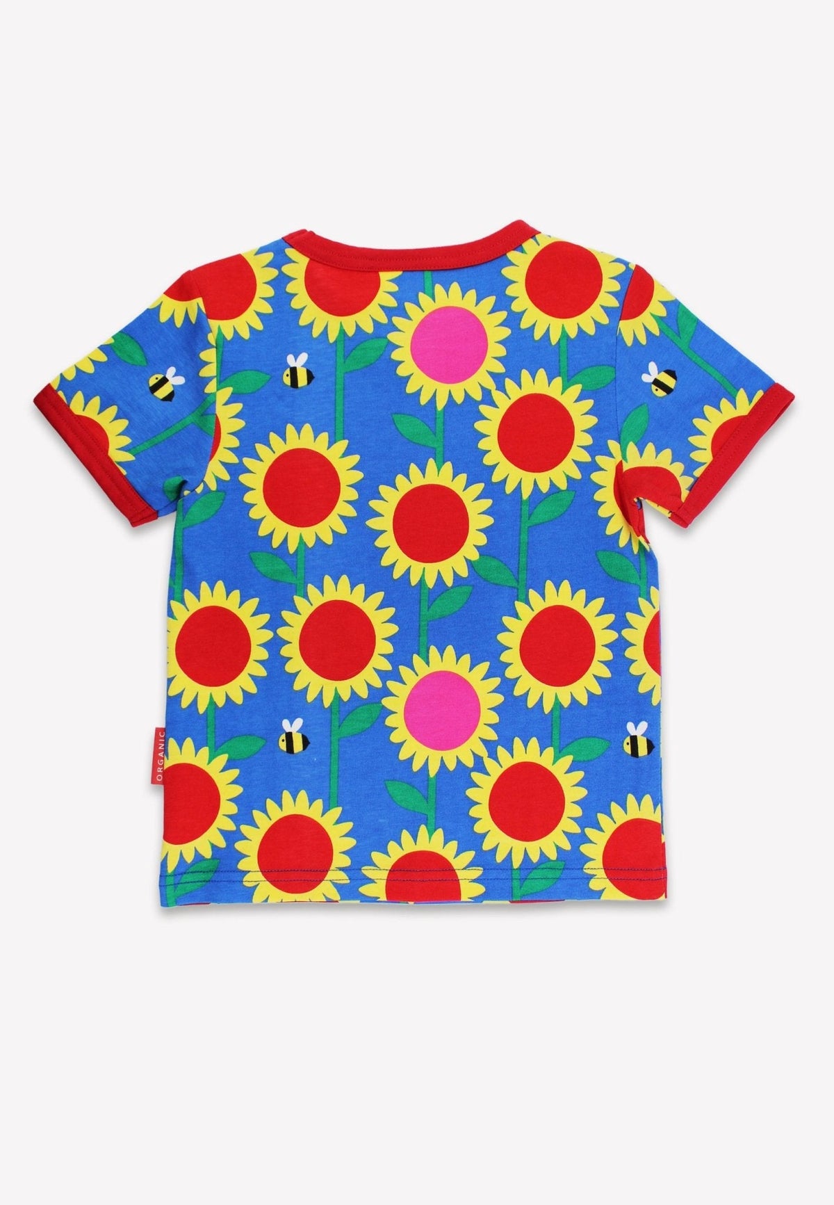 Organic Sunflower Bee Print Short - Sleeved T-Shirt - Toby Tiger
