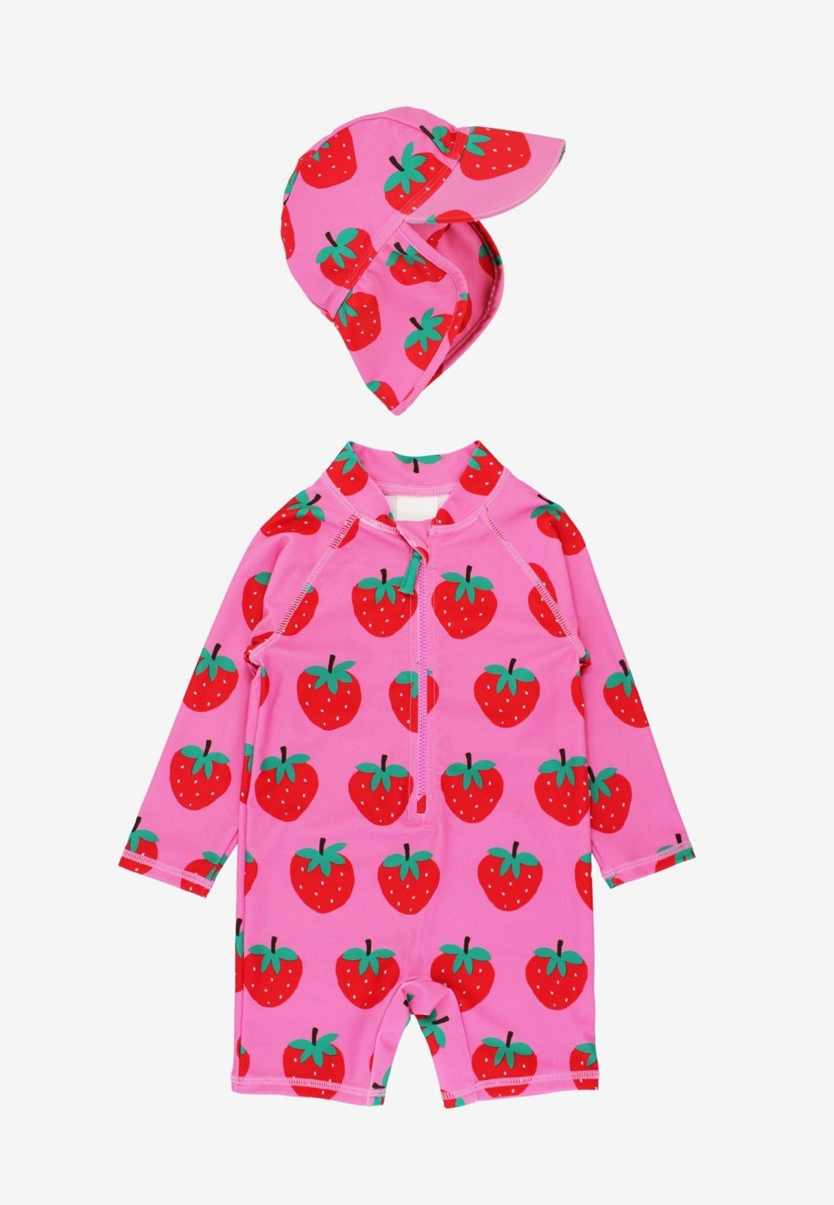 Strawberry Print Baby Swimsuit & Swim Hat Bundle - Toby Tiger