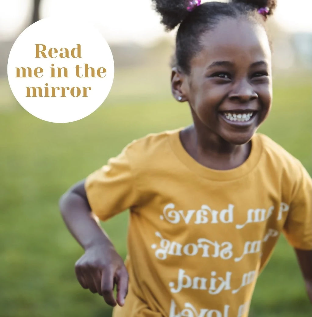 organic cotton kids t-shirt with positive self talk