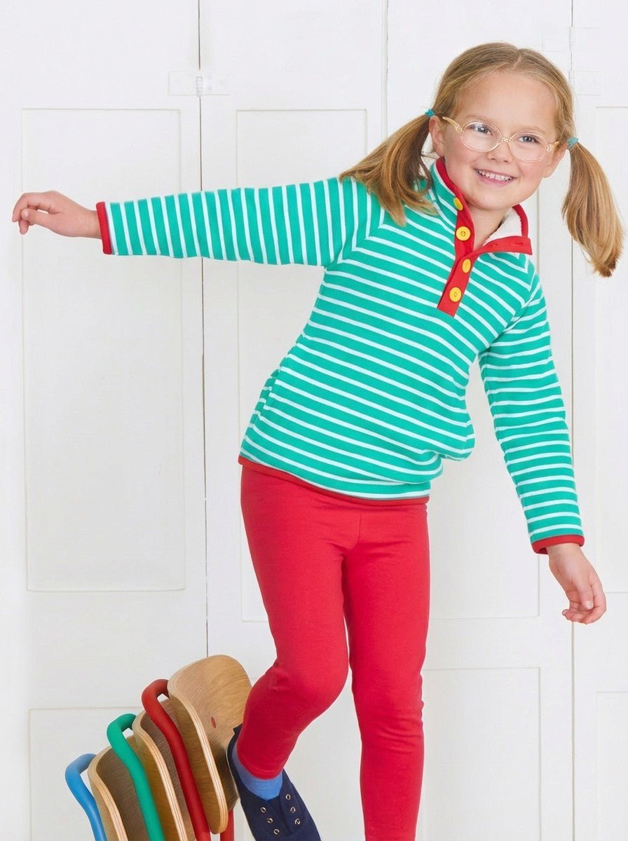 Organic Green Breton Cosy Fleece Sweatshirt - Toby Tiger