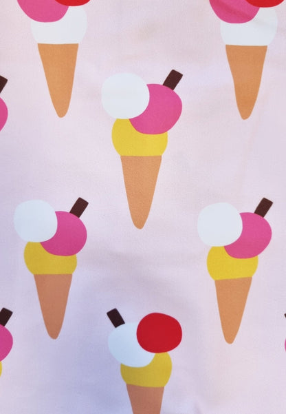 Ice Cream Cones Print Long - Sleeved Kids' Swimsuit - Toby Tiger