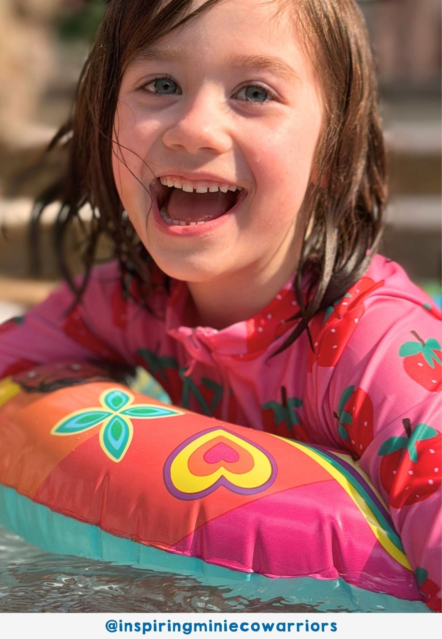 Strawberry Print Long - Sleeved Swimsuit - Toby Tiger
