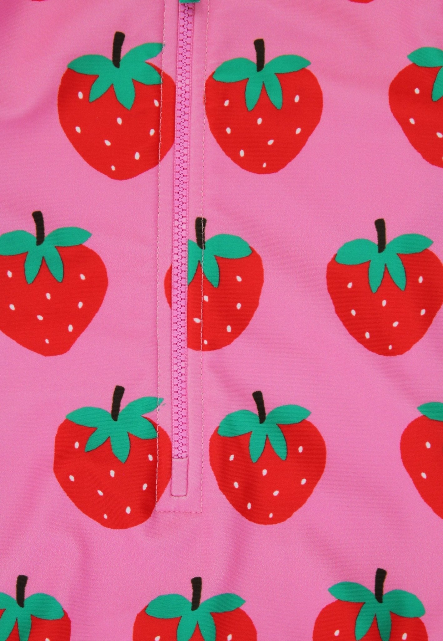 Strawberry Print Long - Sleeved Swimsuit - Toby Tiger