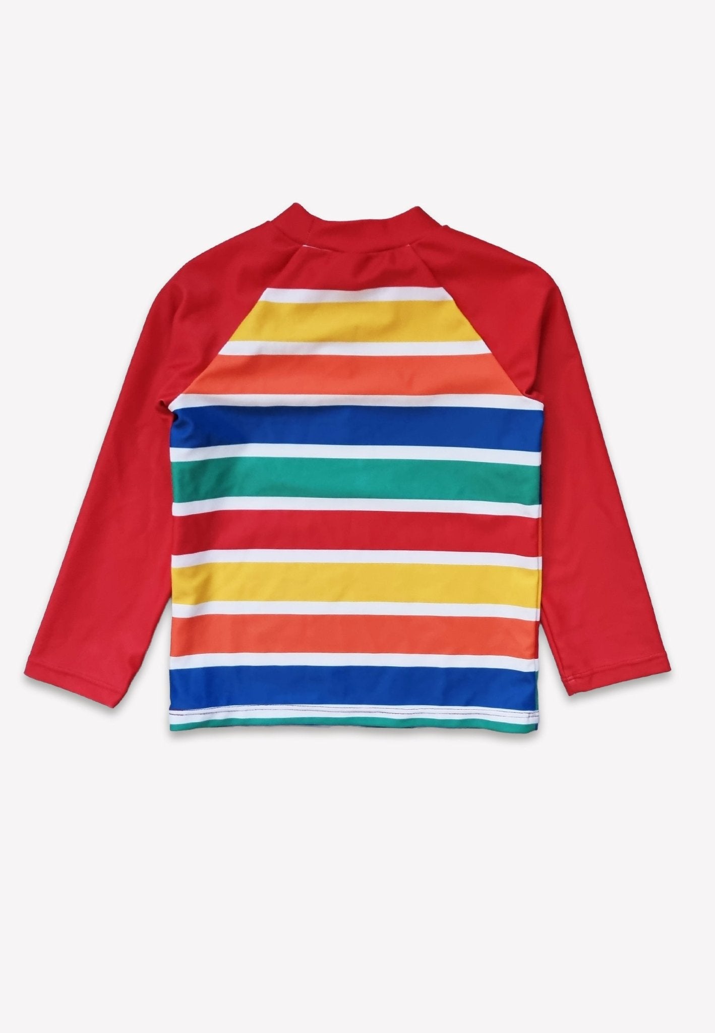 Happy Stripe Print Kids' Swim Rash Vest by Toby Tiger, OEKO-TEX certified, vetted by KIDDYKIND
