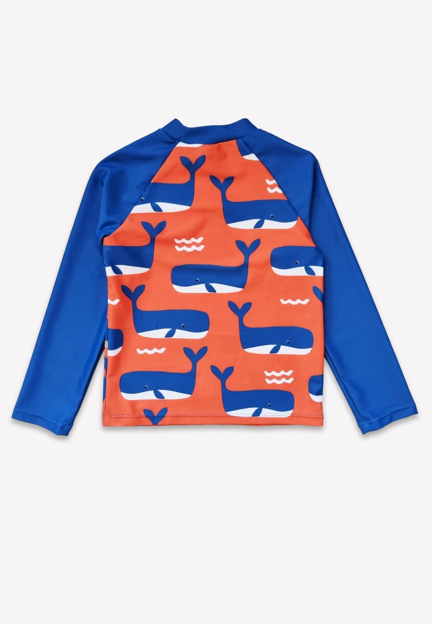 Whale Waves Print Kids' Rash Vest by Toby Tiger, OEKO-TEX certified, vetted by KIDDYKIND