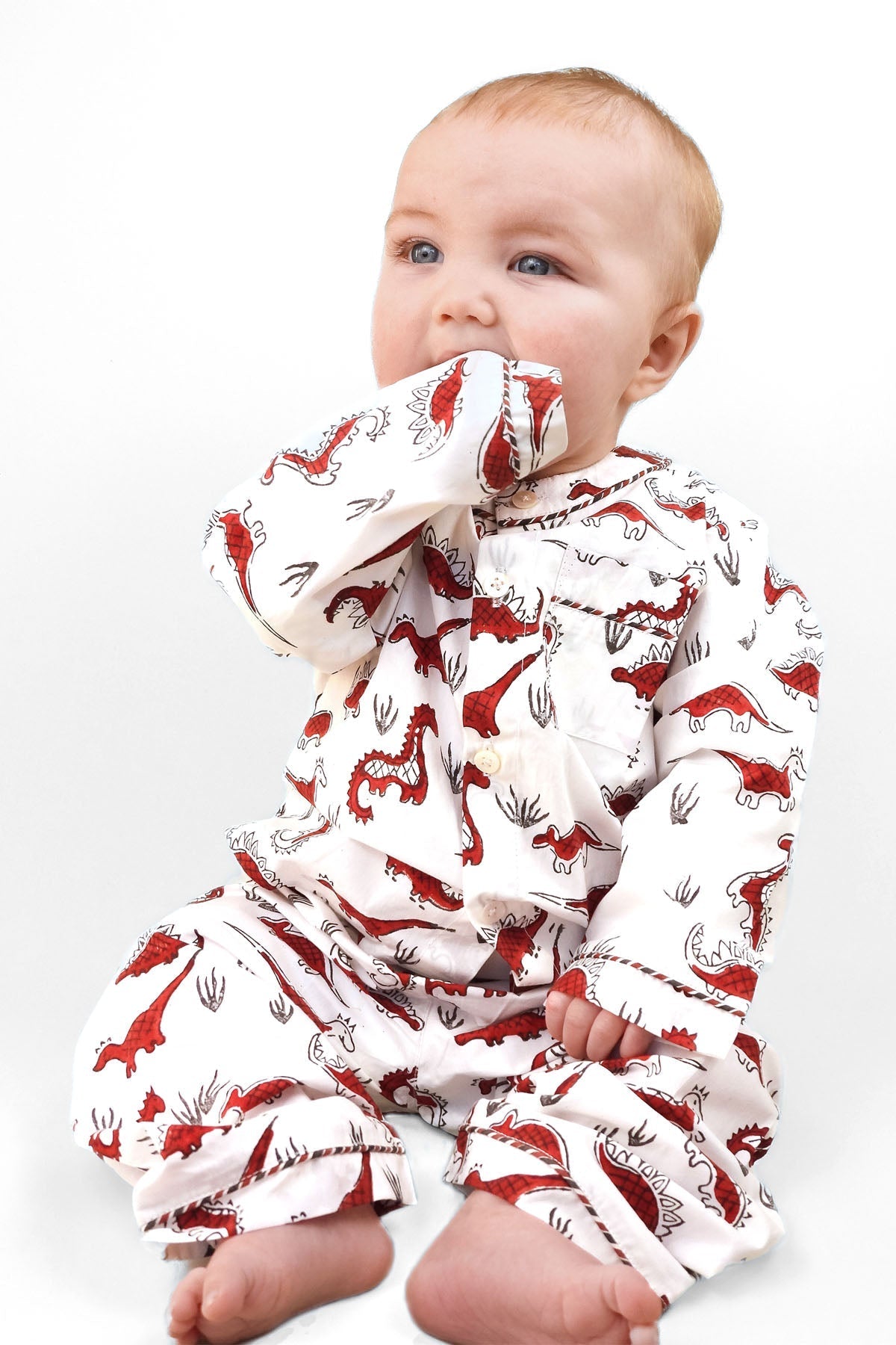 tag - a - saurus tales - organic cotton baby pyjama set - Kutti Lulu
