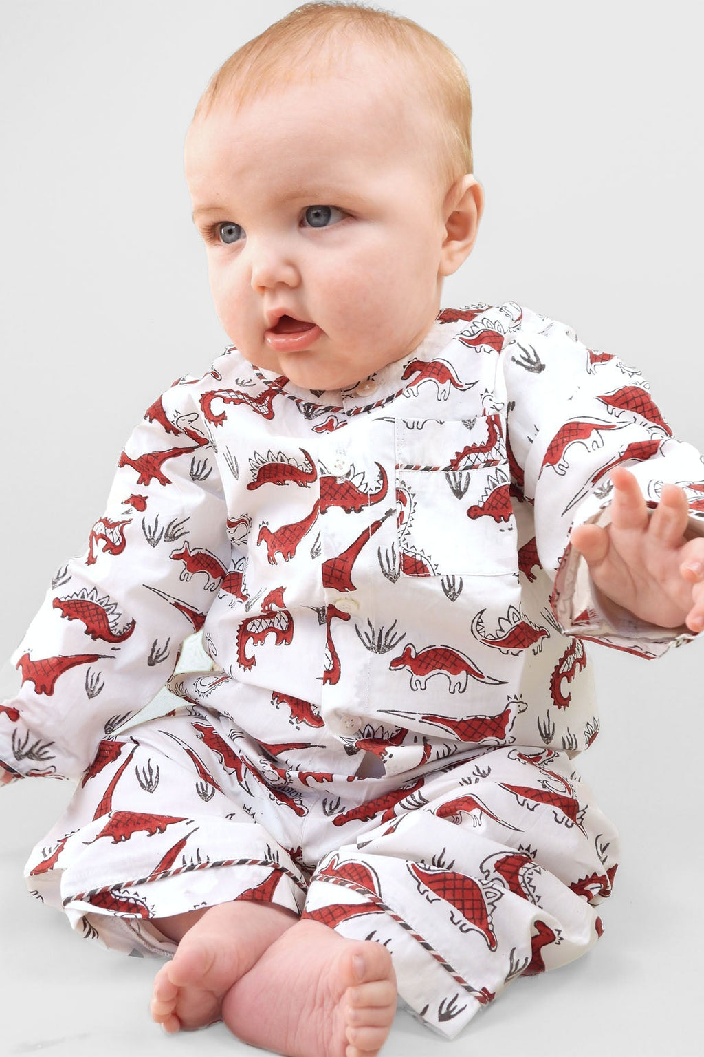 tag - a - saurus tales - organic cotton baby pyjama set - Kutti Lulu