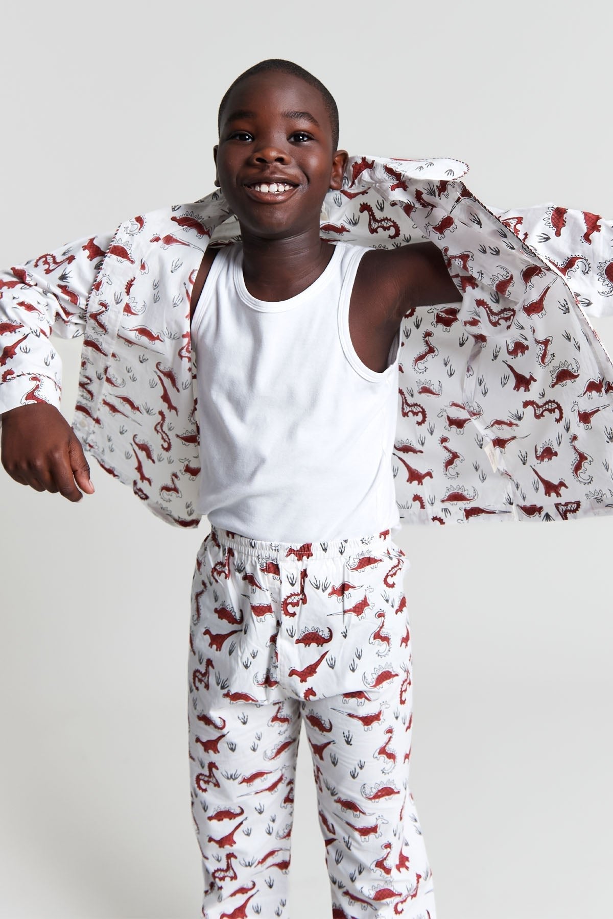 tag - a - saurus tales - organic cotton kids pyjama set - Kutti Lulu