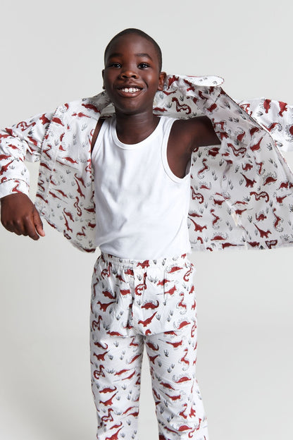 tag - a - saurus tales - organic cotton kids pyjama set - Kutti Lulu