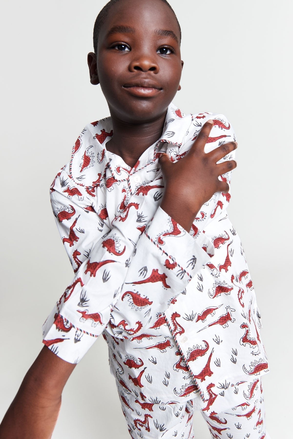 tag - a - saurus tales - organic cotton kids pyjama set - Kutti Lulu