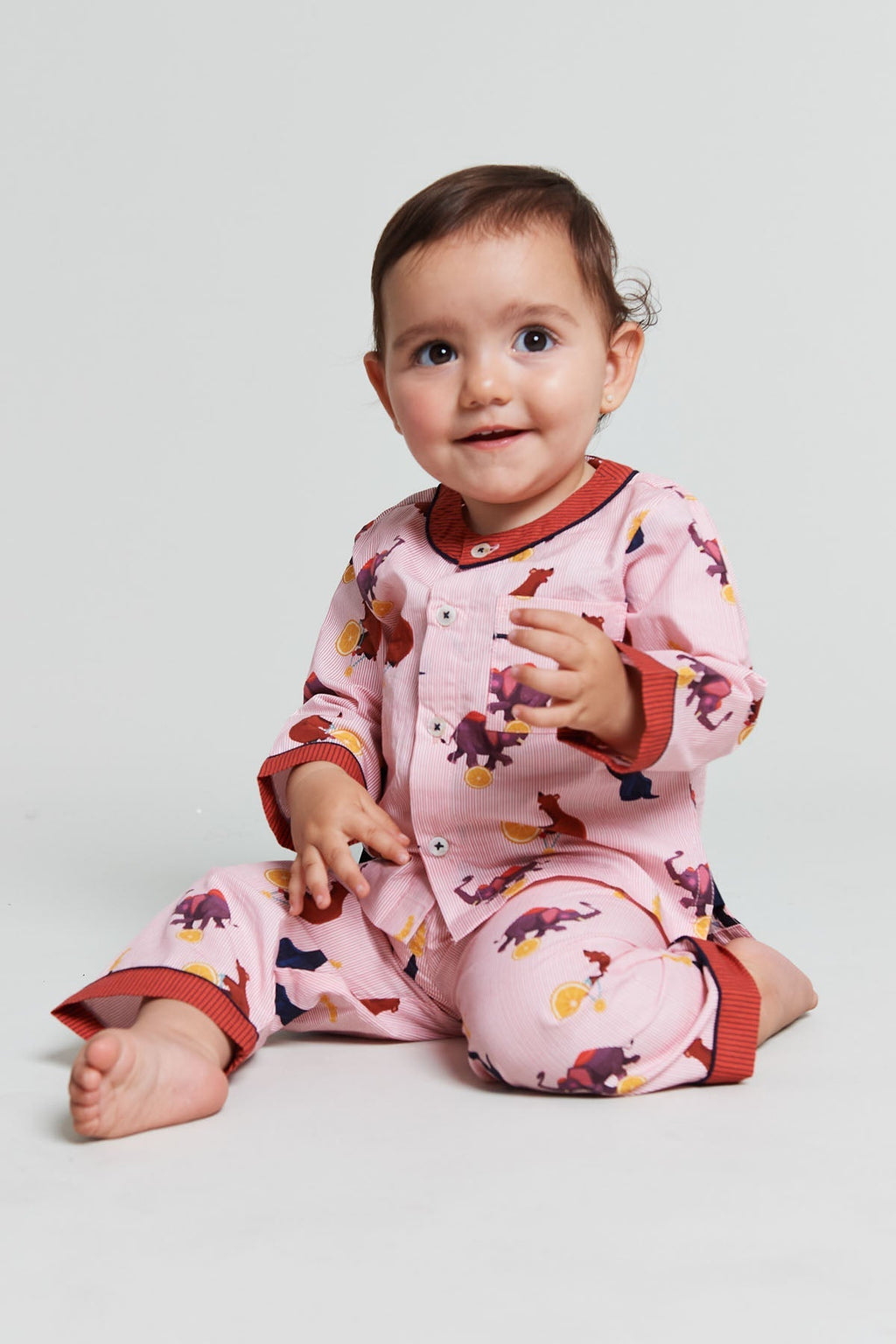 topsy turvy circus - organic cotton baby pyjama set - Kutti Lulu