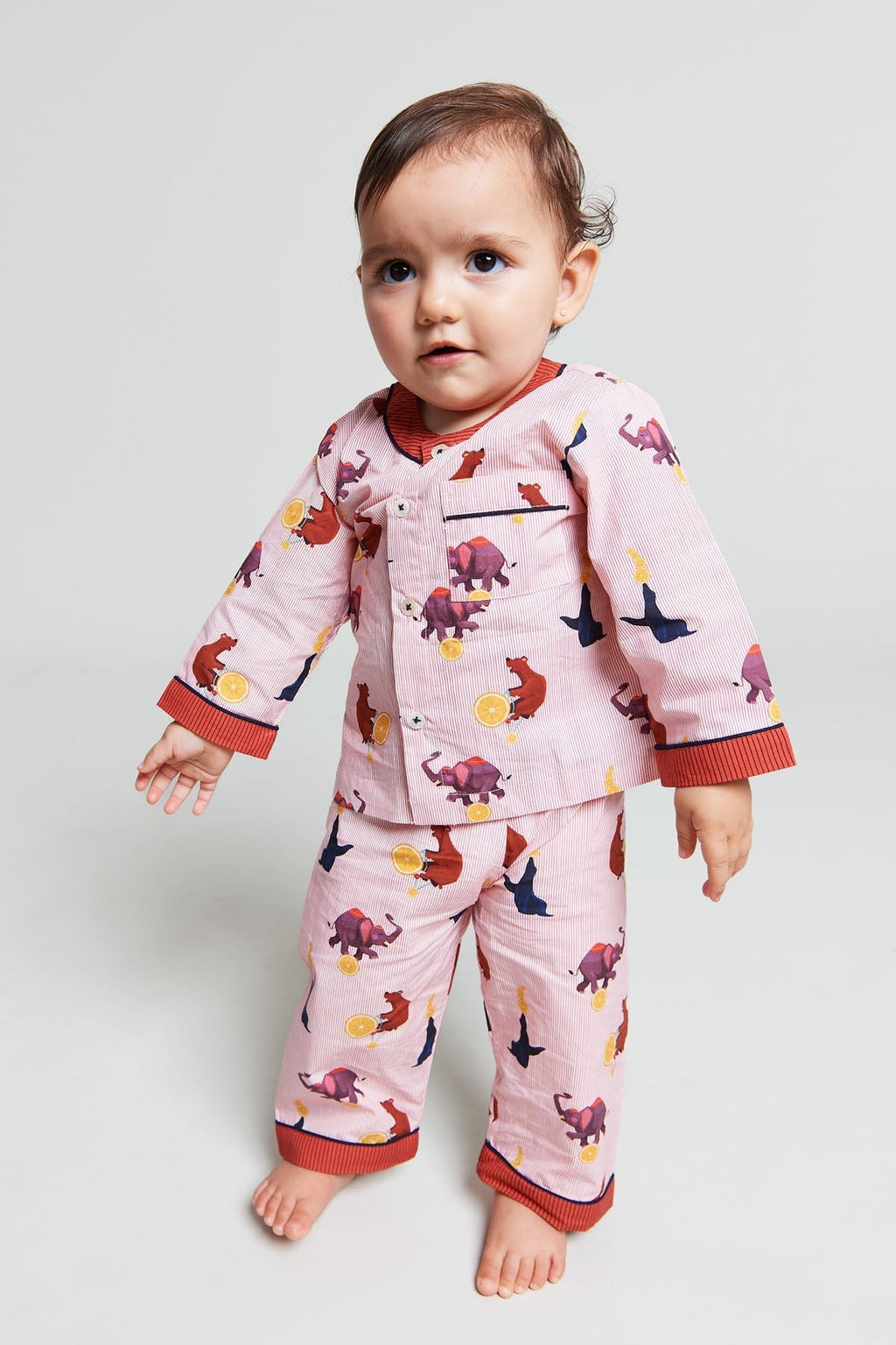 topsy turvy circus - organic cotton baby pyjama set - Kutti Lulu