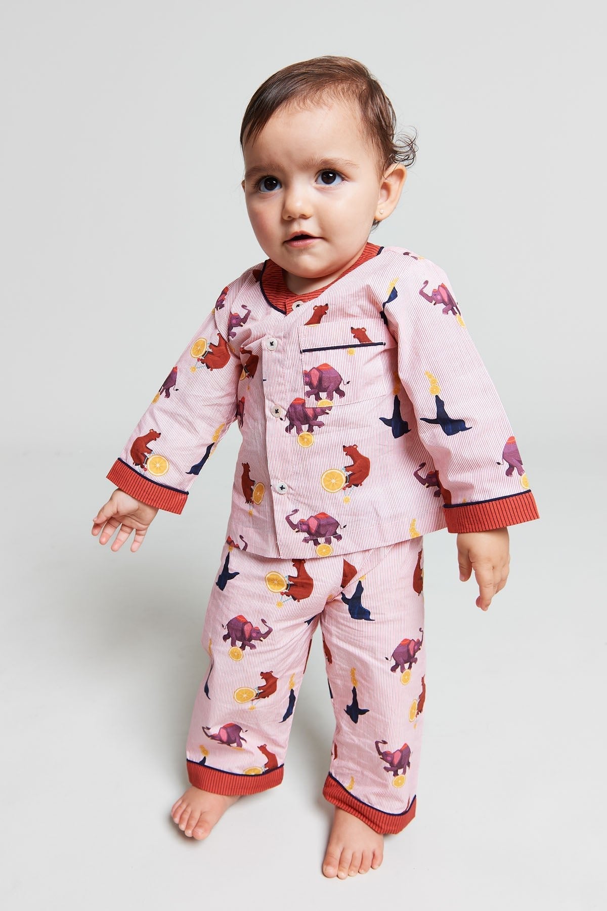 topsy turvy circus - organic cotton baby pyjama set - Kutti Lulu