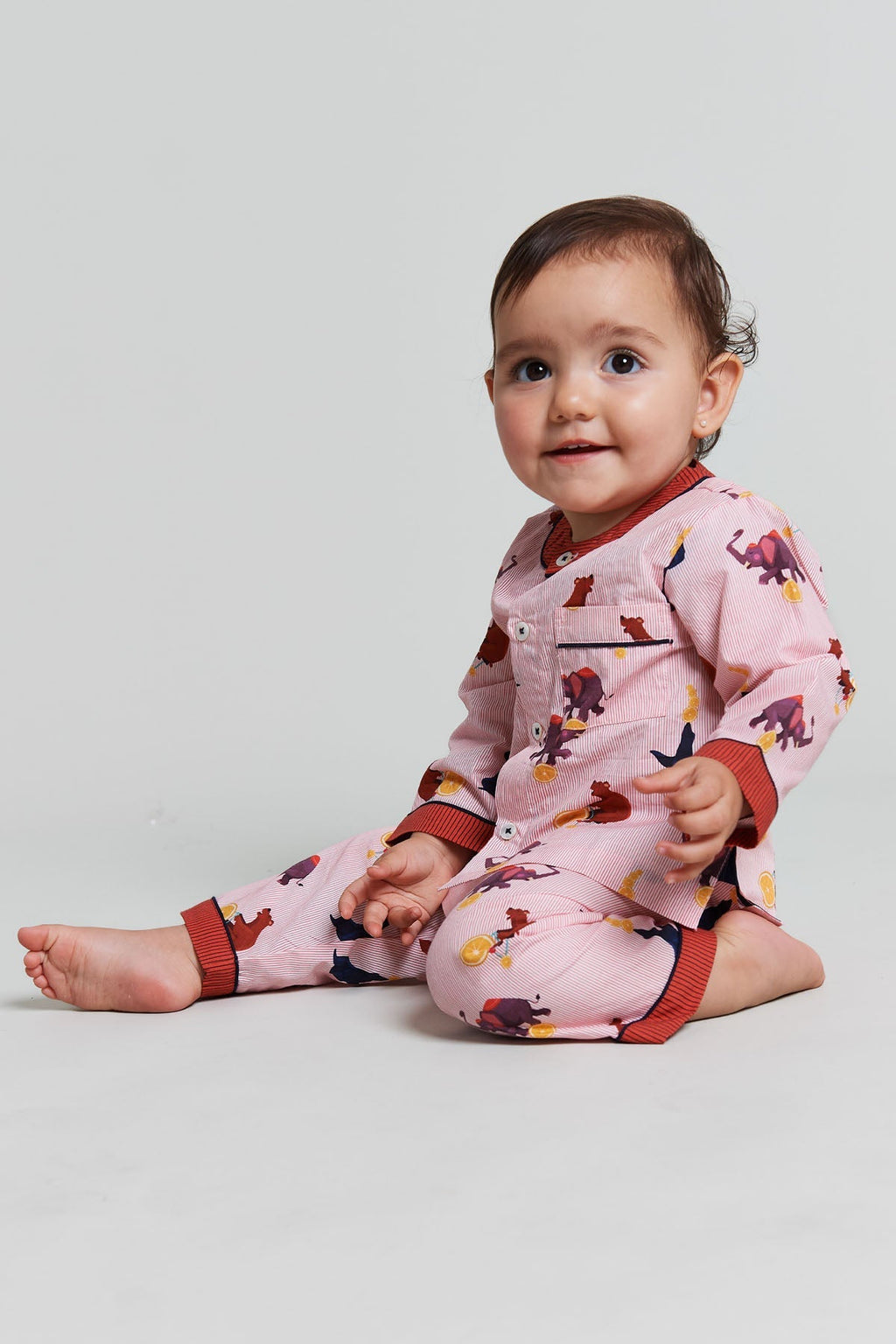topsy turvy circus - organic cotton baby pyjama set - Kutti Lulu
