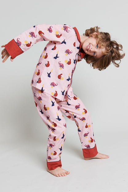 topsy turvy circus - organic cotton kids pyjama set - Kutti Lulu