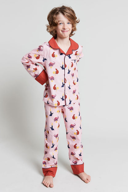 topsy turvy circus - organic cotton kids pyjama set - Kutti Lulu