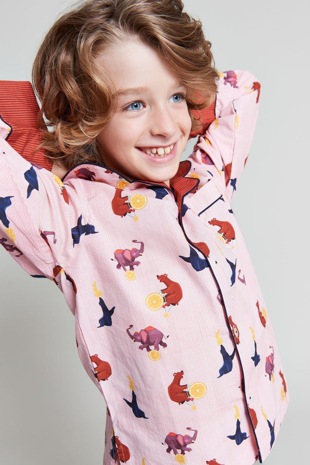 topsy turvy circus - organic cotton kids pyjama set - Kutti Lulu
