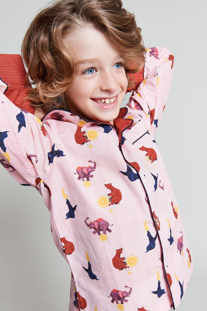 topsy turvy circus - organic cotton kids pyjama set - Kutti Lulu