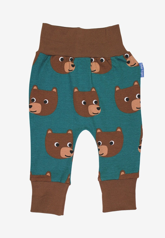 Organic Brown Bear Print Yoga Pants - Toby Tiger