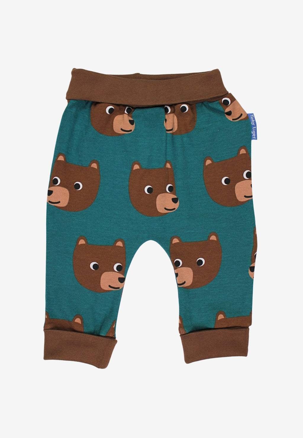 Organic Brown Bear Print Yoga Pants - Toby Tiger