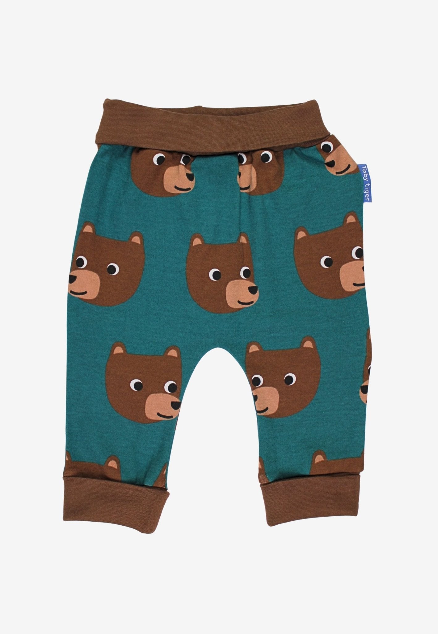 Organic Brown Bear Print Yoga Pants - Toby Tiger