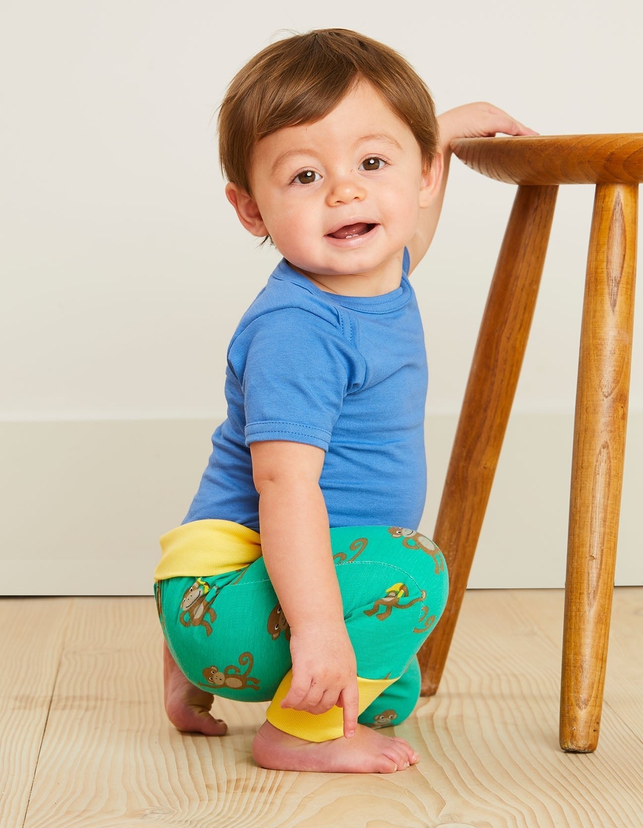 Organic Monkey Print Yoga Pants - Toby Tiger